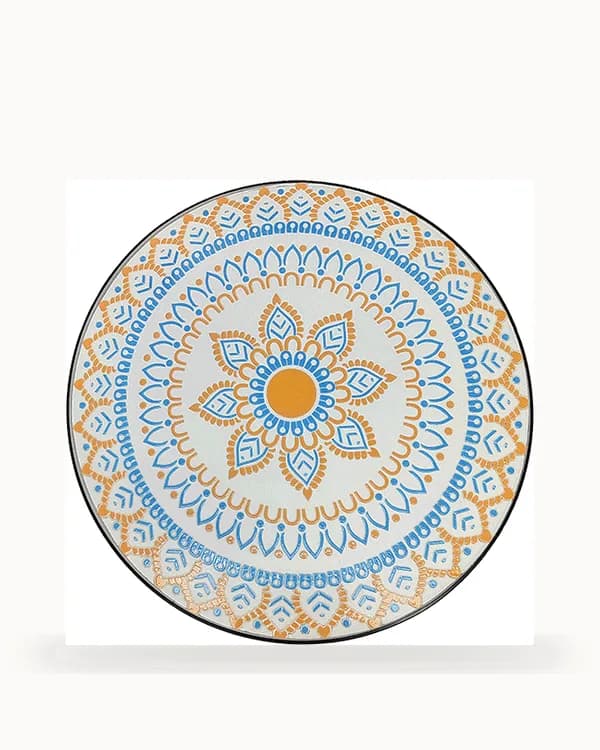 Amber Bloom Mandala Mosaic Bistro Table — Mosaic pattern