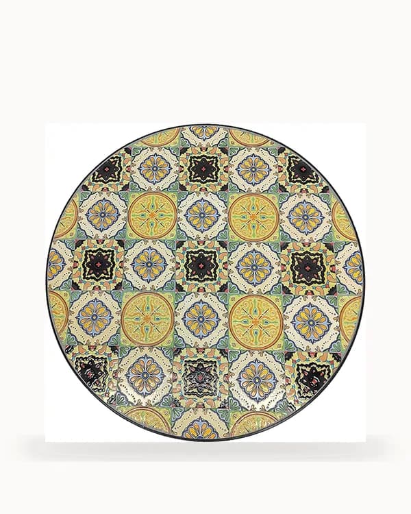 Mustard Medallion Mosaic Bistro Table — Mosaic pattern