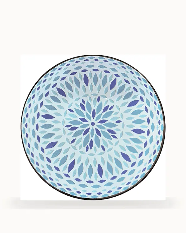 Indigo Petal Mosaic Garden Table — Mosaic pattern
