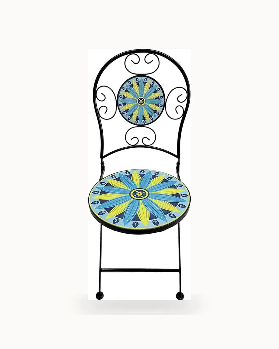 Sunflower Mandala Mosaic Folding Bistro Chair