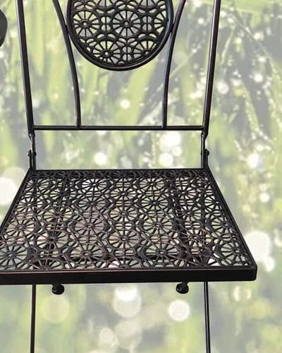 Pierced Lace Steel Folding Chair
