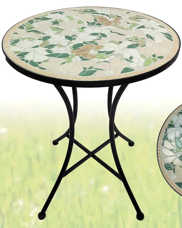 Botanical Leaf Mosaic Bistro Table