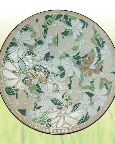 Botanical Leaf Mosaic Bistro Table — Mosaic pattern