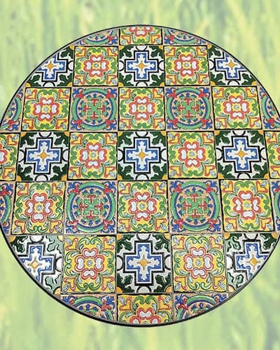 Bistrotisch Azulejo-Patchwork — Mosaikmuster