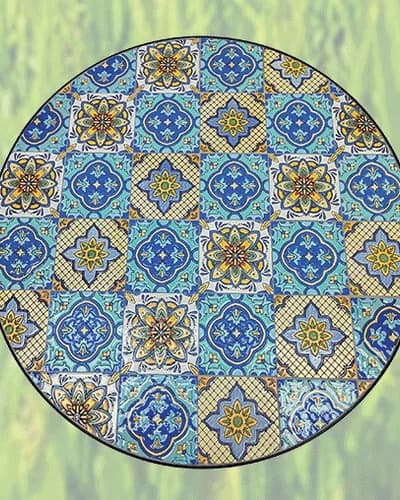 Bistrotisch Azulejo Blau-Ocker — Mosaikmuster
