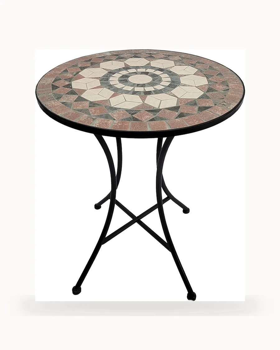 Concentric Stone Mosaic Bistro Table