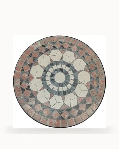Concentric Stone Mosaic Bistro Table — Mosaic pattern