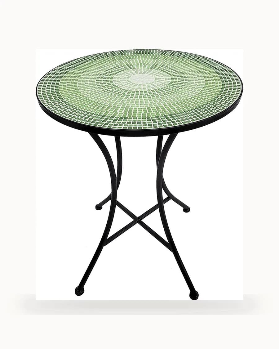 Green Radial Mandala Mosaic Bistro Table