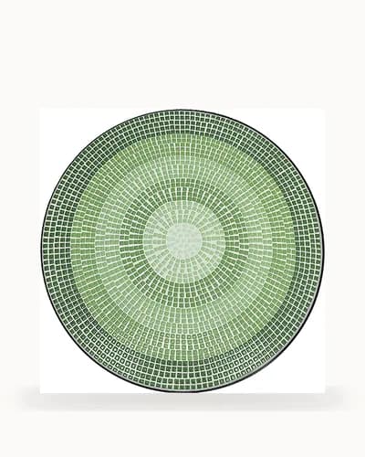 Green Radial Mandala Mosaic Bistro Table — Mosaic pattern