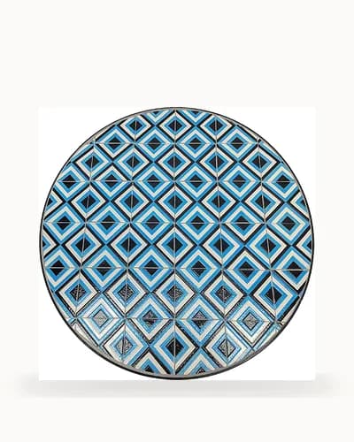 Blue Diamond Lattice Mosaic Bistro Table — Mosaic pattern