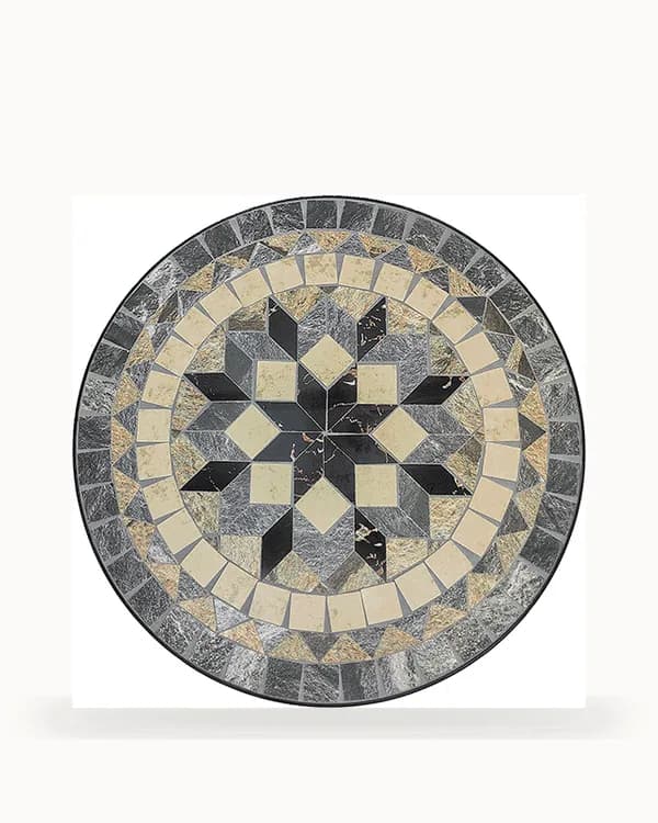 Slate Compass Stone Mosaic Bistro Table — Mosaic pattern
