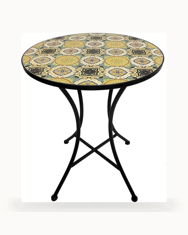 Mustard Medallion Mosaic Bistro Table