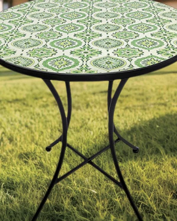 Green Damask Mosaic Bistro Table
