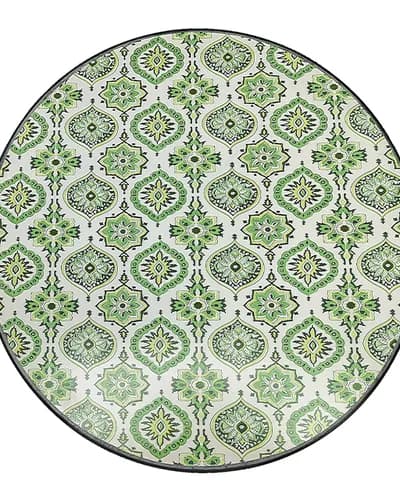 Green Damask Mosaic Bistro Table — Mosaic pattern