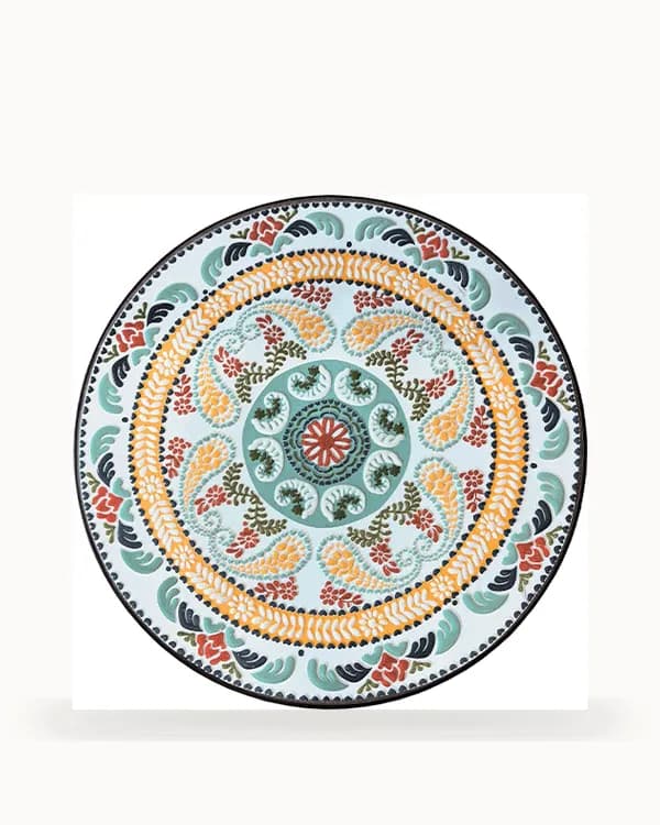 Saffron Mandala Mosaic Garden Table — Mosaic pattern