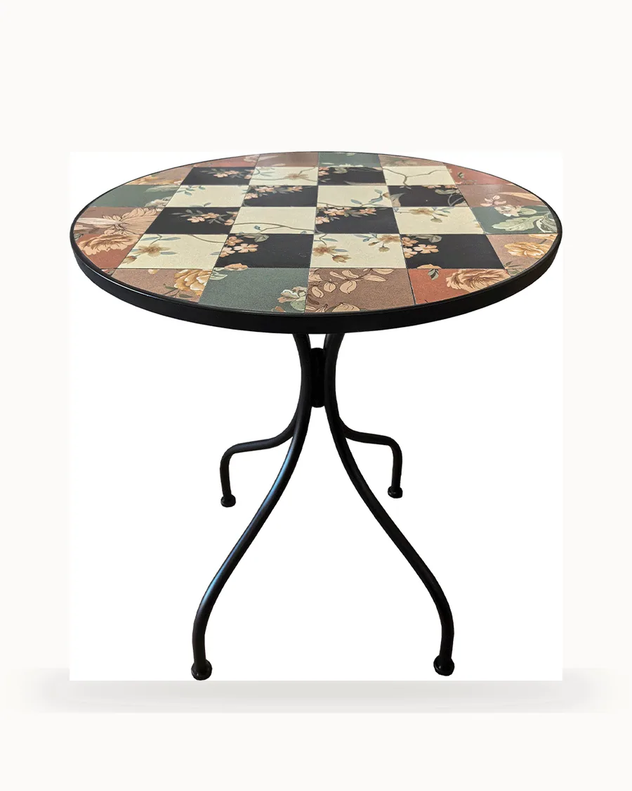 Blossom Chequer Mosaic Garden Table