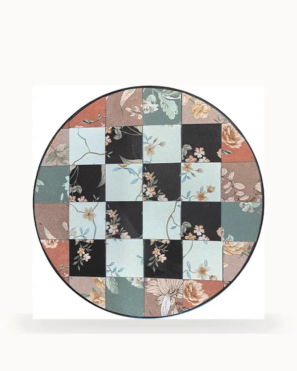 Blossom Chequer Mosaic Garden Table — Mosaic pattern