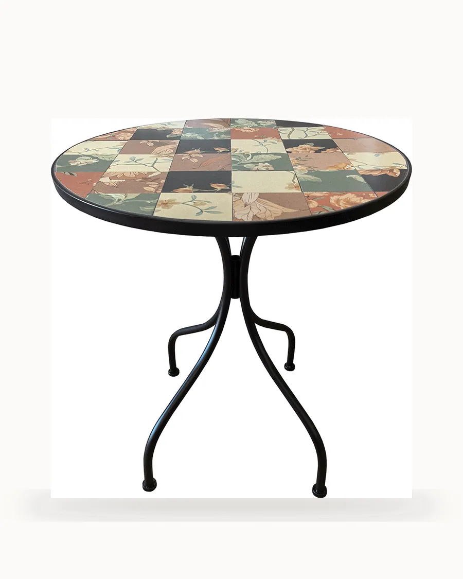 Autumn Chequer Mosaic Garden Table