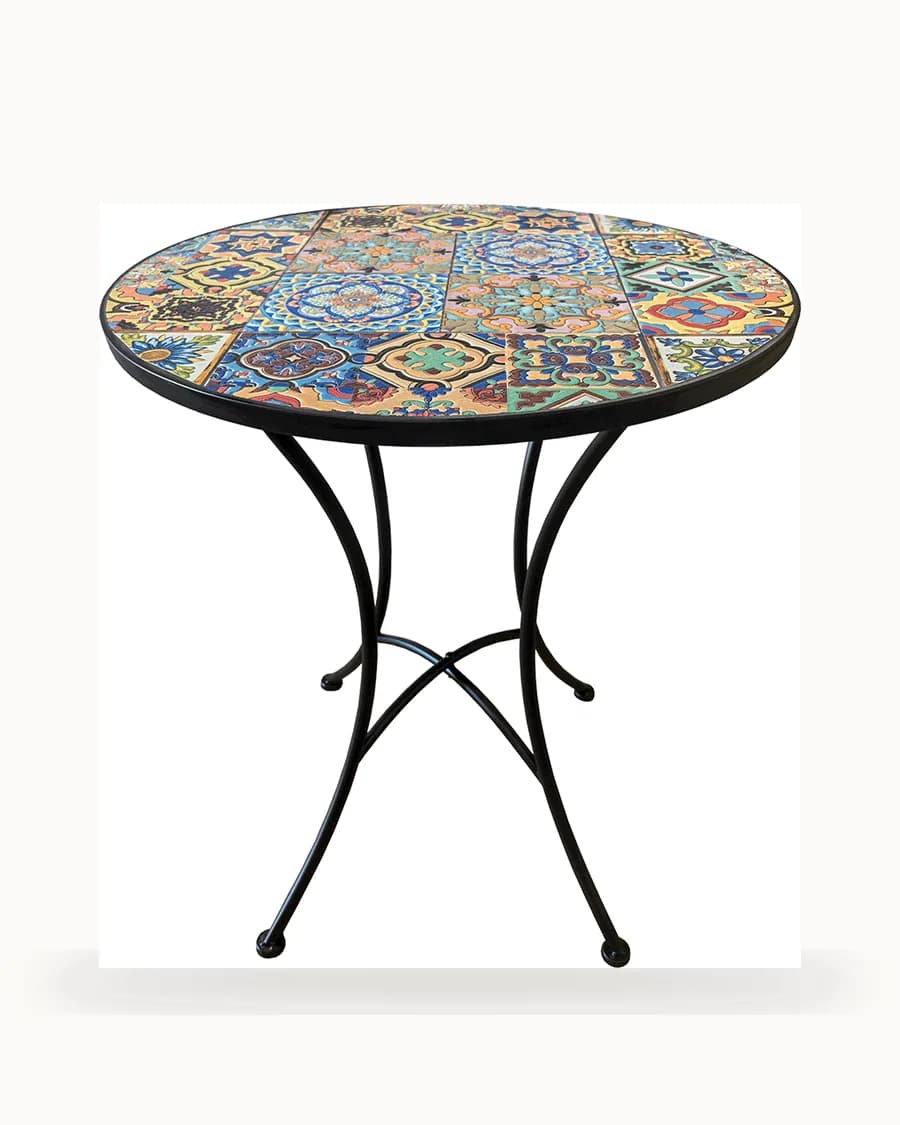Cobalt Tile Mosaic Garden Table